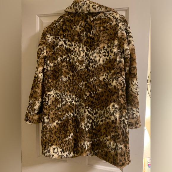 Alice + Olivia Pali Double Button Faux Fur Short Jacket Leopard S New - Picture 6 of 11